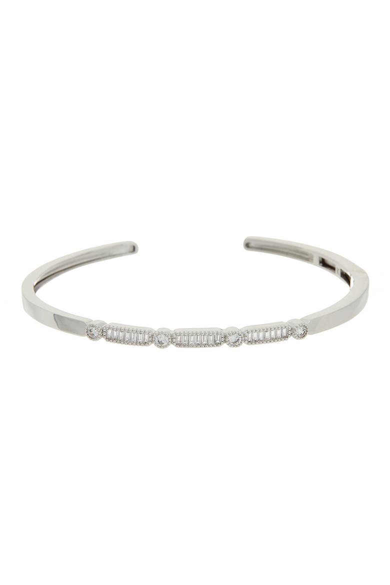 Cubic Zirconia Bangle, Main, color, WHITE