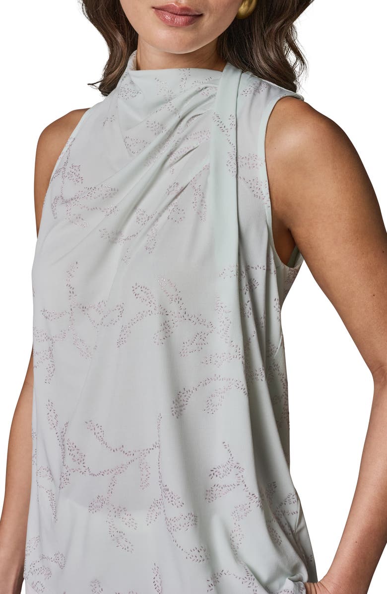 Donna Karan New York Hotfix Twist Drape Shoulder Sleeveless Top, Alternate, color, Skylight