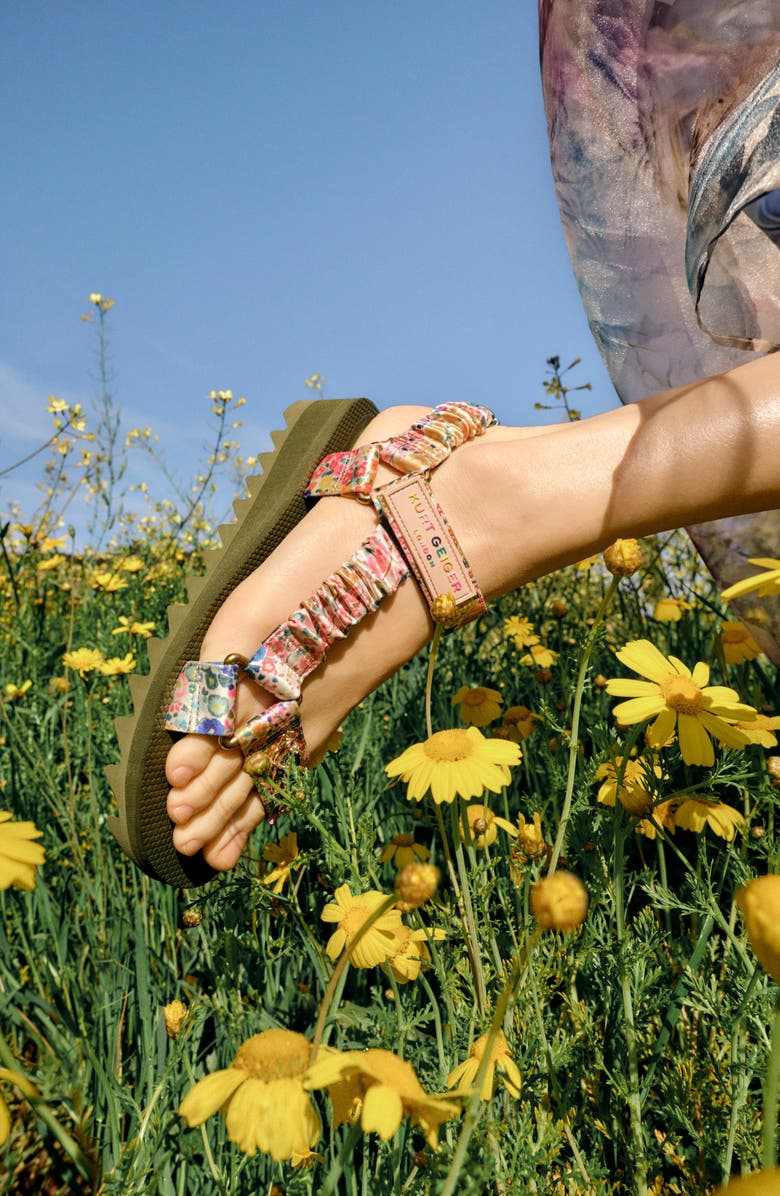 Kurt Geiger London Floral Couture Orion Ankle Strap Platform Wedge Sandal, Alternate, color,