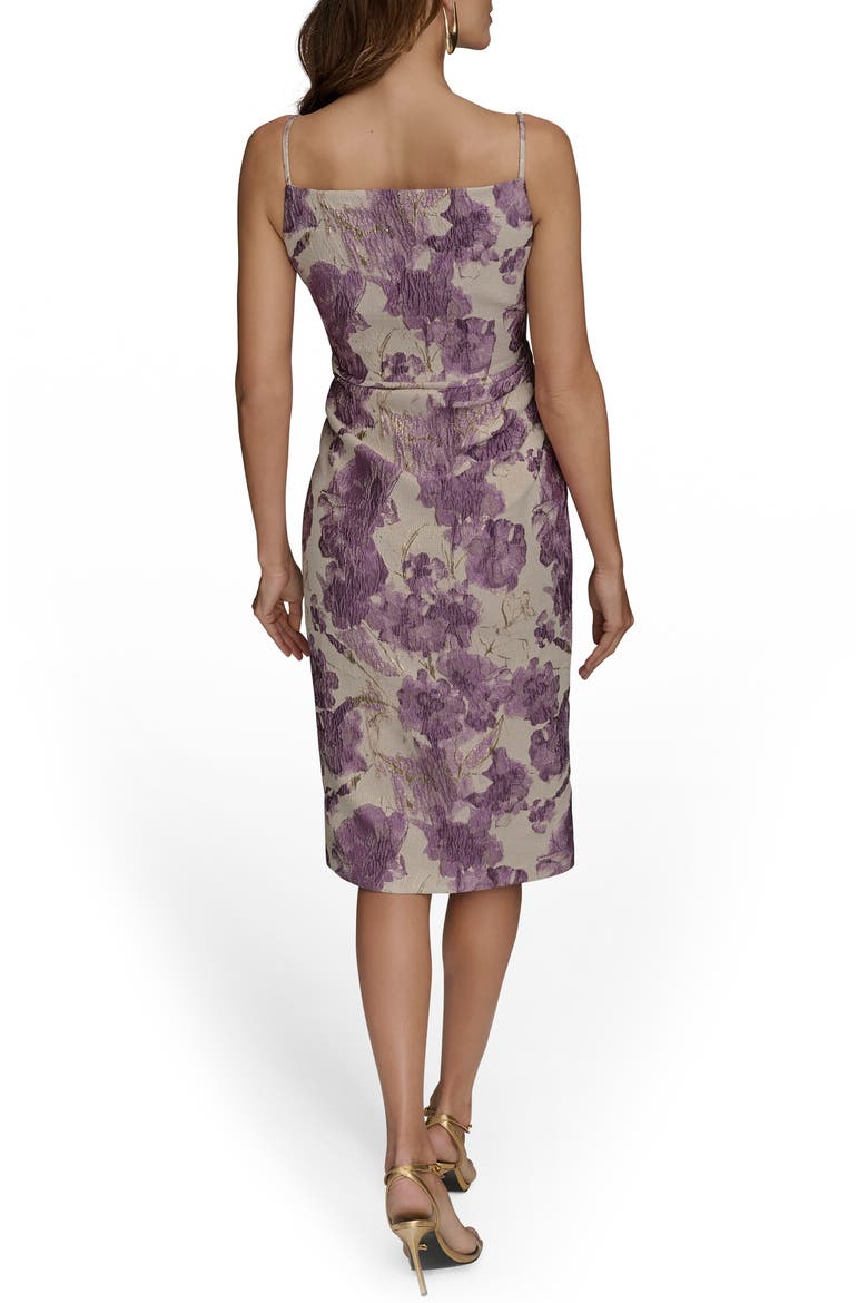 Floral Metallic Jacquard Midi Dress, Alternate, color, WISTERIA M
