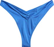 PacSun Lotus Metallic Shirred V-Cut Bikini Bottoms