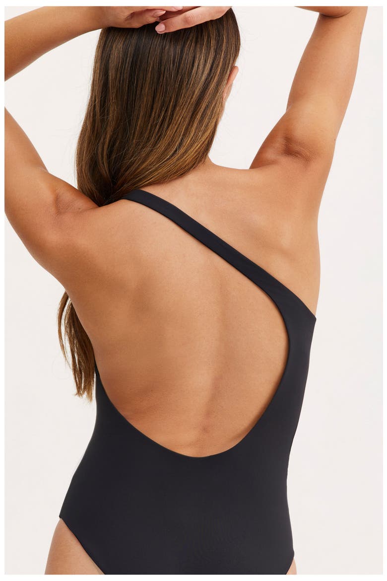 Timeless Chic Kate One Shoulder One Piece, Alternate, color, Black