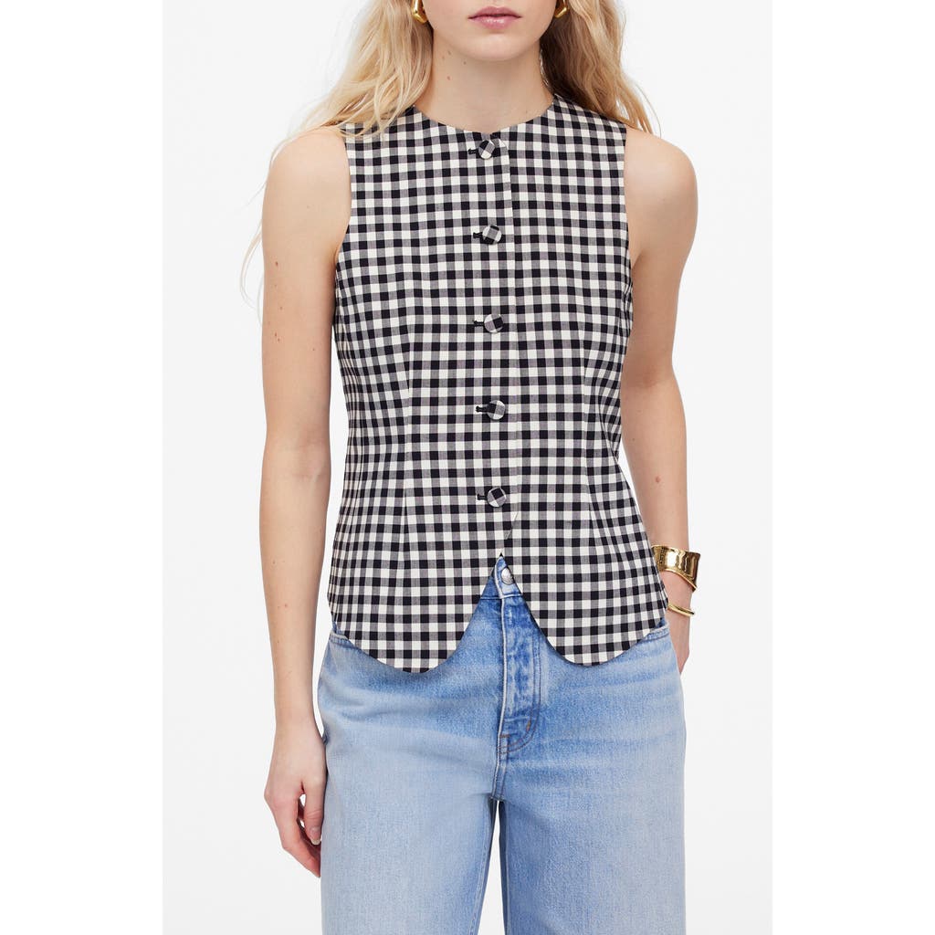 Madewell Single Breasted Scoop Neck Vest In True Black