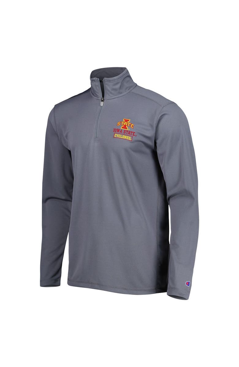 Champion Men's Champion Gray Iowa State Cyclones Textured Quarter-Zip Jacket, Alternate, color, 