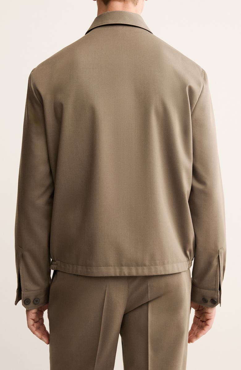 MANGO Wool Zip Front Jacket, Alternate, color, Caramel