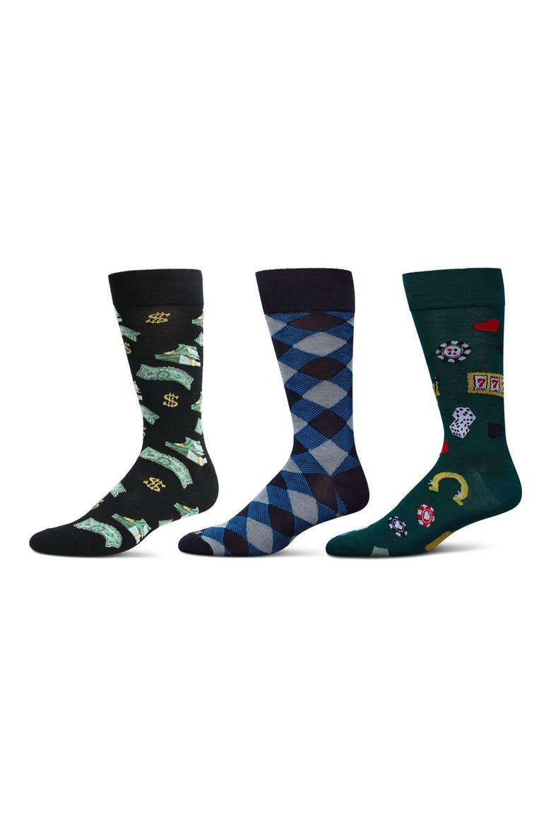 Hobby Assorted 3-Pack Crew Socks, Main, color, GREEN