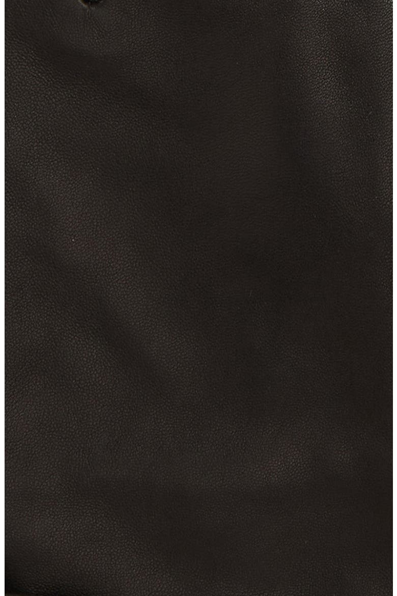 Leather Gloves with Strap, Alternate, color, BLACK