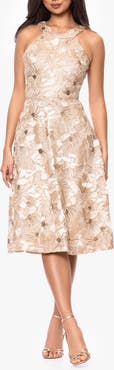 Betsy & Adam Sequin Soutache Lace Sleeveless Cocktail Dress
