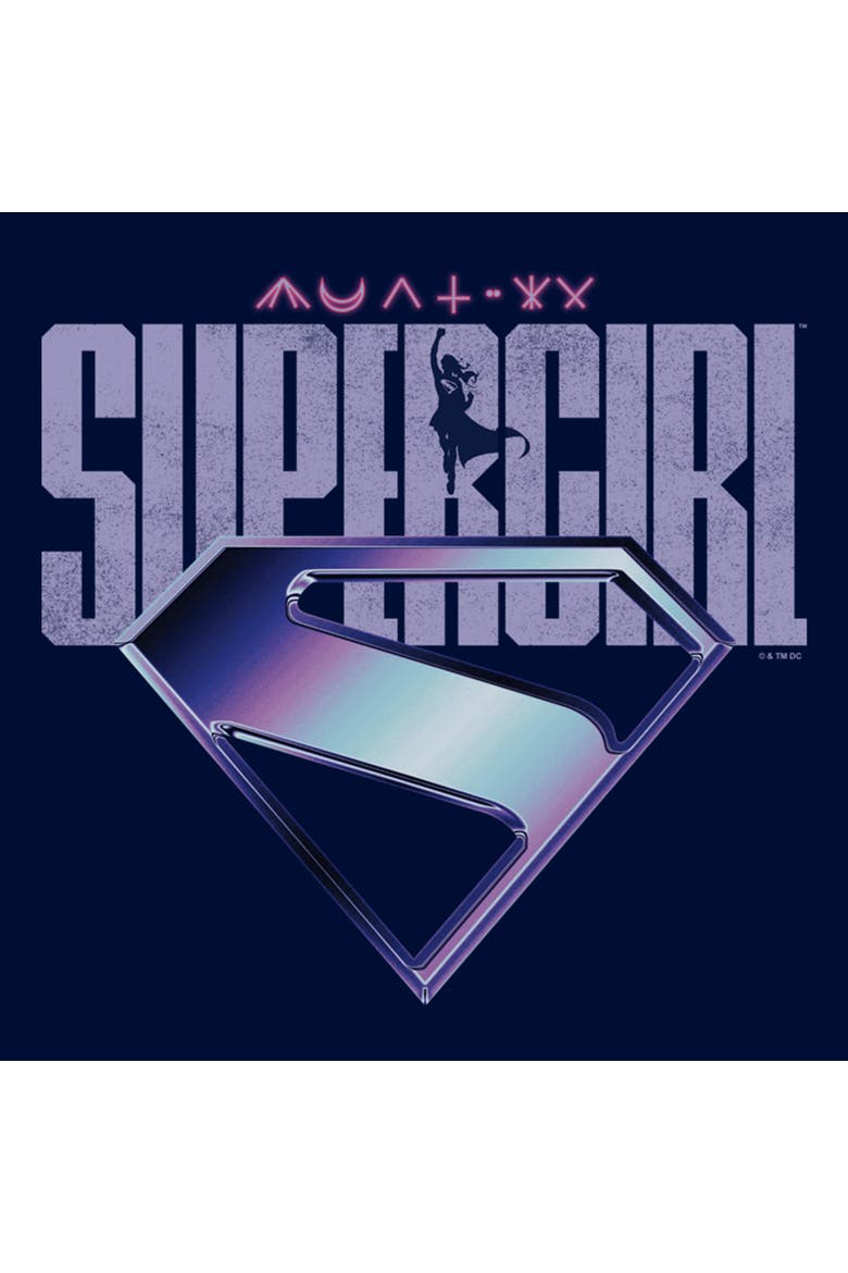 Boy's Supergirl Girl of Steel Logo  Graphic T-Shirt, Alternate, color, Navy Blue