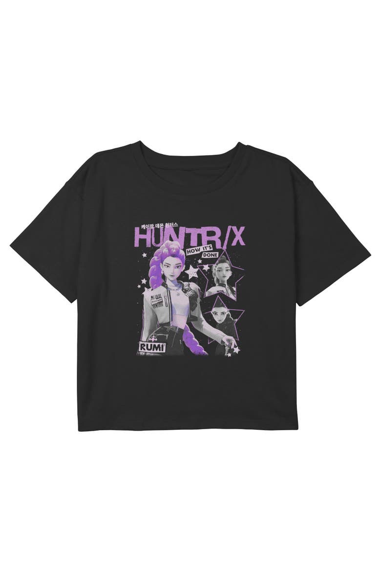 Girls' Show How It's Done Rumi Stars Cropped T-Shirt, Main, color, Black
