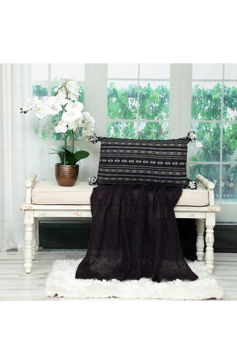 PARKLAND COLLECTION Raven Transitional Black Throw Pillow, Alternate, color, Black