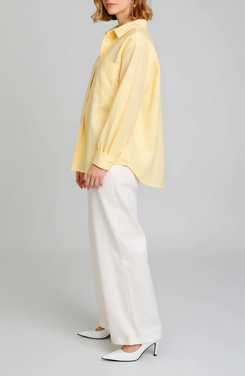 Nelle Atelier The Chacha Petite Button Down Shirt In Yellow