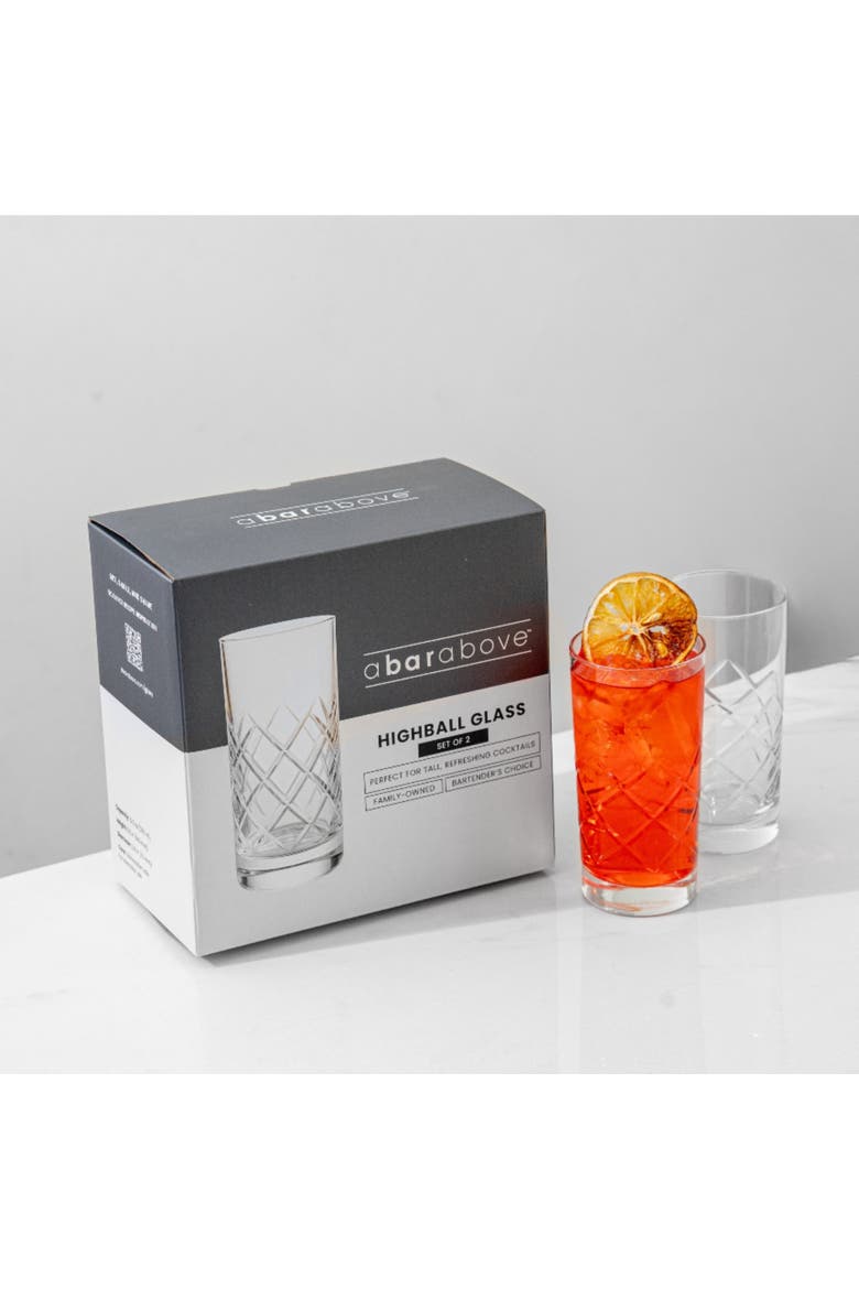 Diamond Cut Highball Glass, Alternate, color, Clear