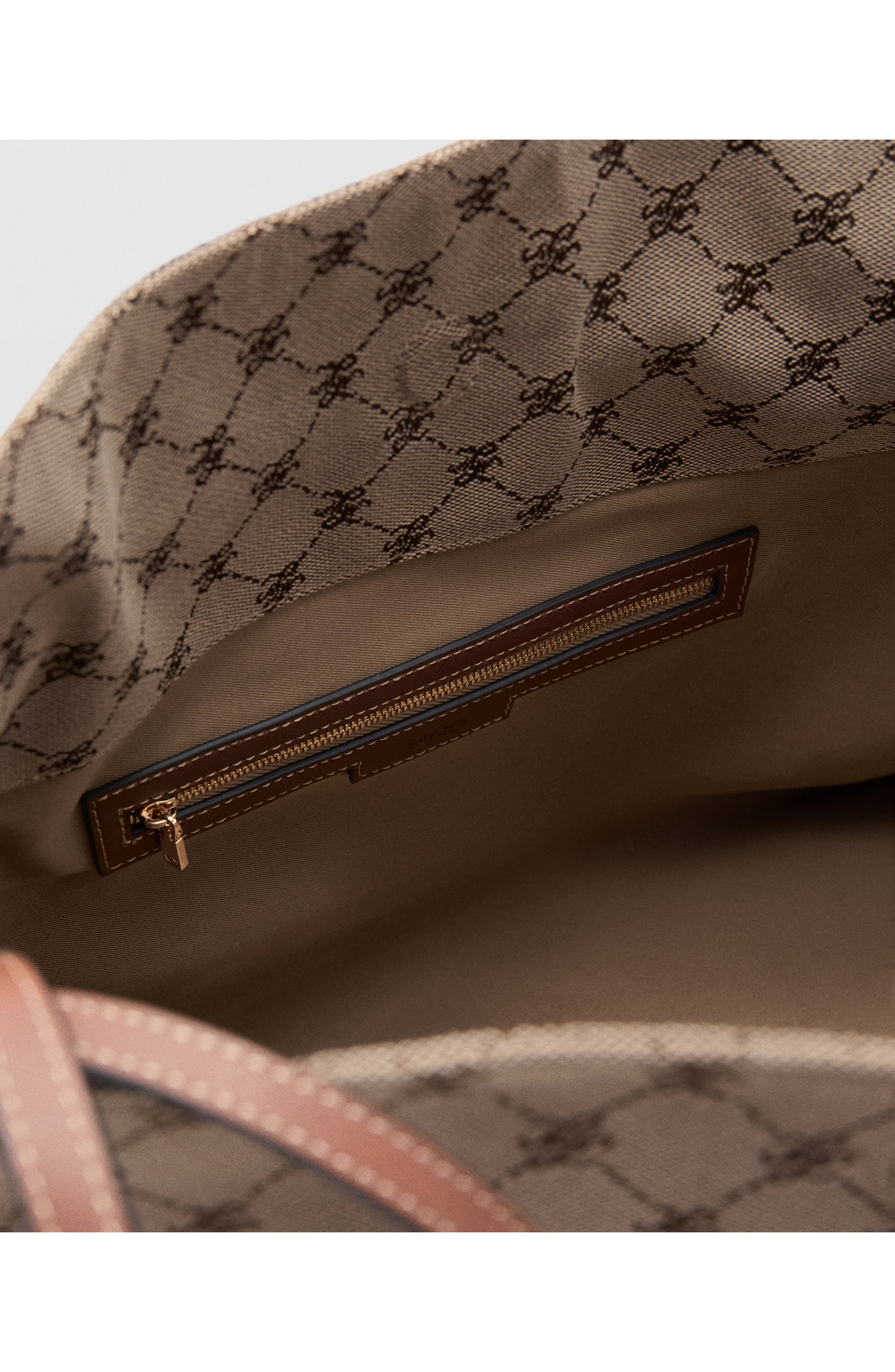 Jacquard Faux Leather Bucket Bag, Alternate, color, LEATHER