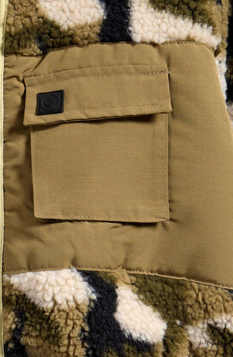 Volcom Kids' Stone Camo Print Fleece Zip-Up Jacket, Alternate, color, 