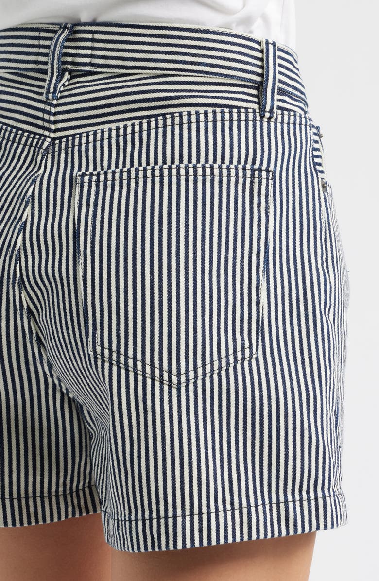 FRAME The Everyday High Waist Denim Shorts, Alternate, color, Navy Stripe