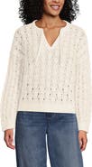 Lands' End Drifter Tie Notch Neck Sweater
