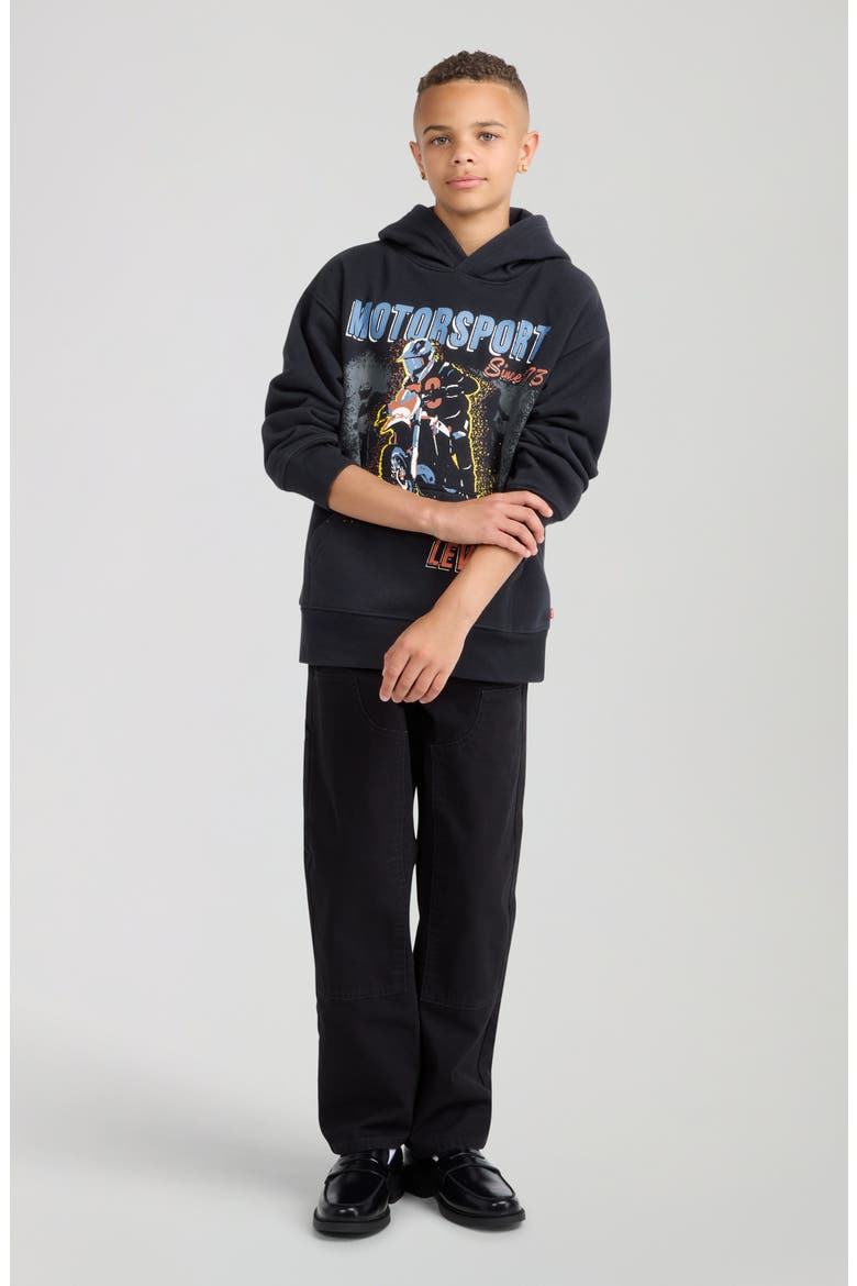 Kids' Dirt Bike Graphic Hoodie, Alternate, color, JET BLACK