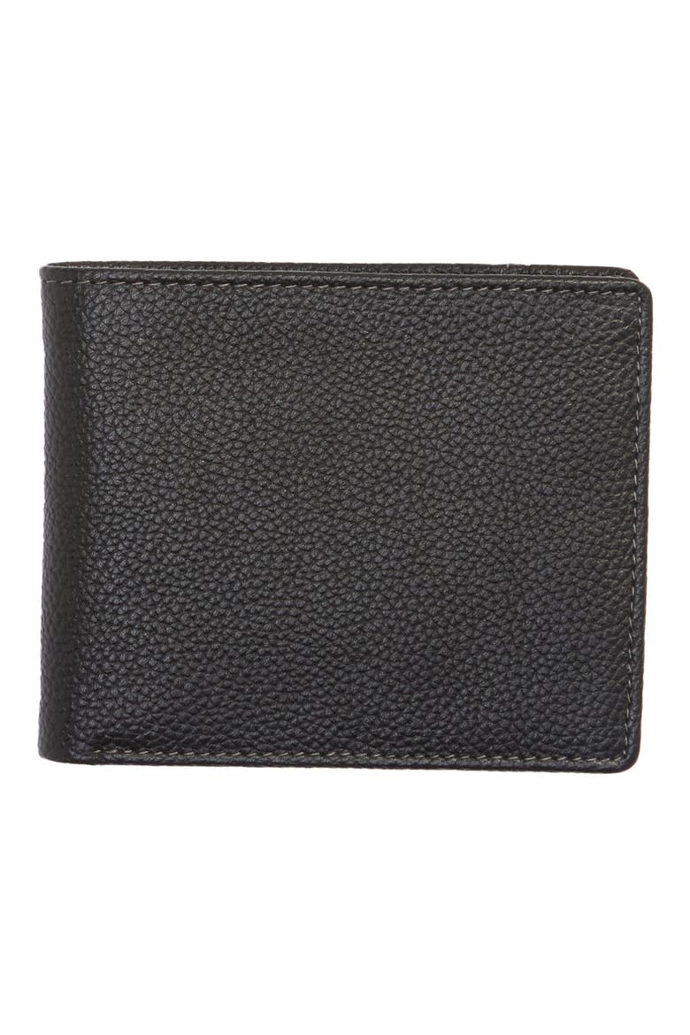 Leo Billfold Leather Wallet, Main, color, BLACK