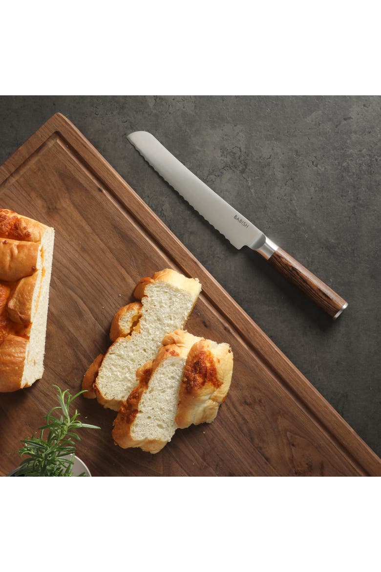 Bread Knife High Carbon 1.4116 German Steel Serrated Knife with Pakka Wood Handle, Alternate, color, Dark Brown