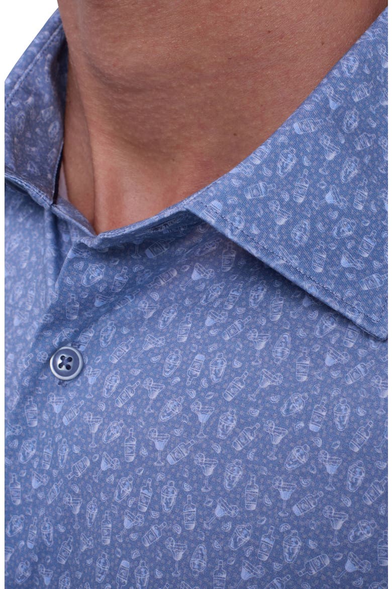James OoohCotton® Cocktail Print Button-Up Shirt, Alternate, color, STEEL