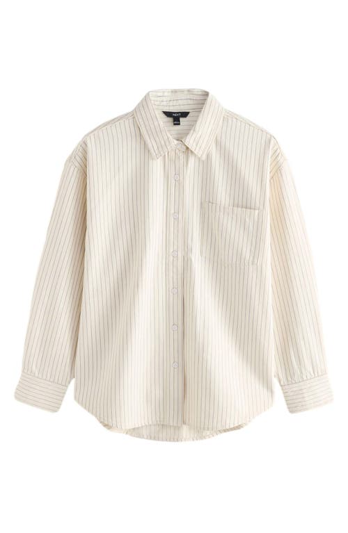NEXT NEXT STRIPE OVERSIZE BUTTON-UP SHIRT 