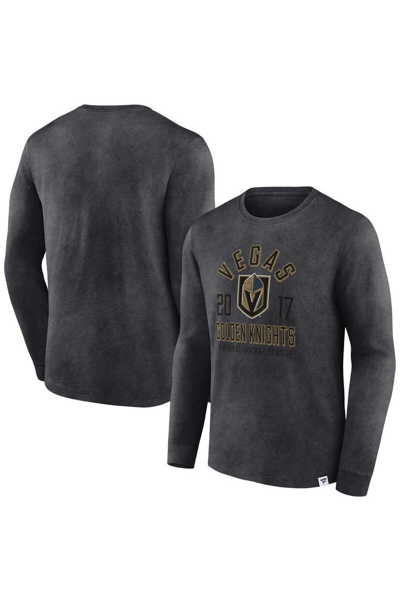 Men's Fanatics Branded Heather Charcoal Vegas Golden Knights Keep The Zone Long Sleeve T-Shirt, Main, color, Heather Charcoal