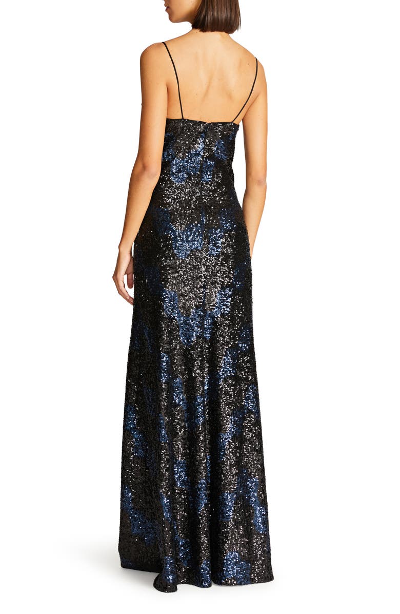 HALSTON Syrena Wave Sequin Gown, Alternate, color, 