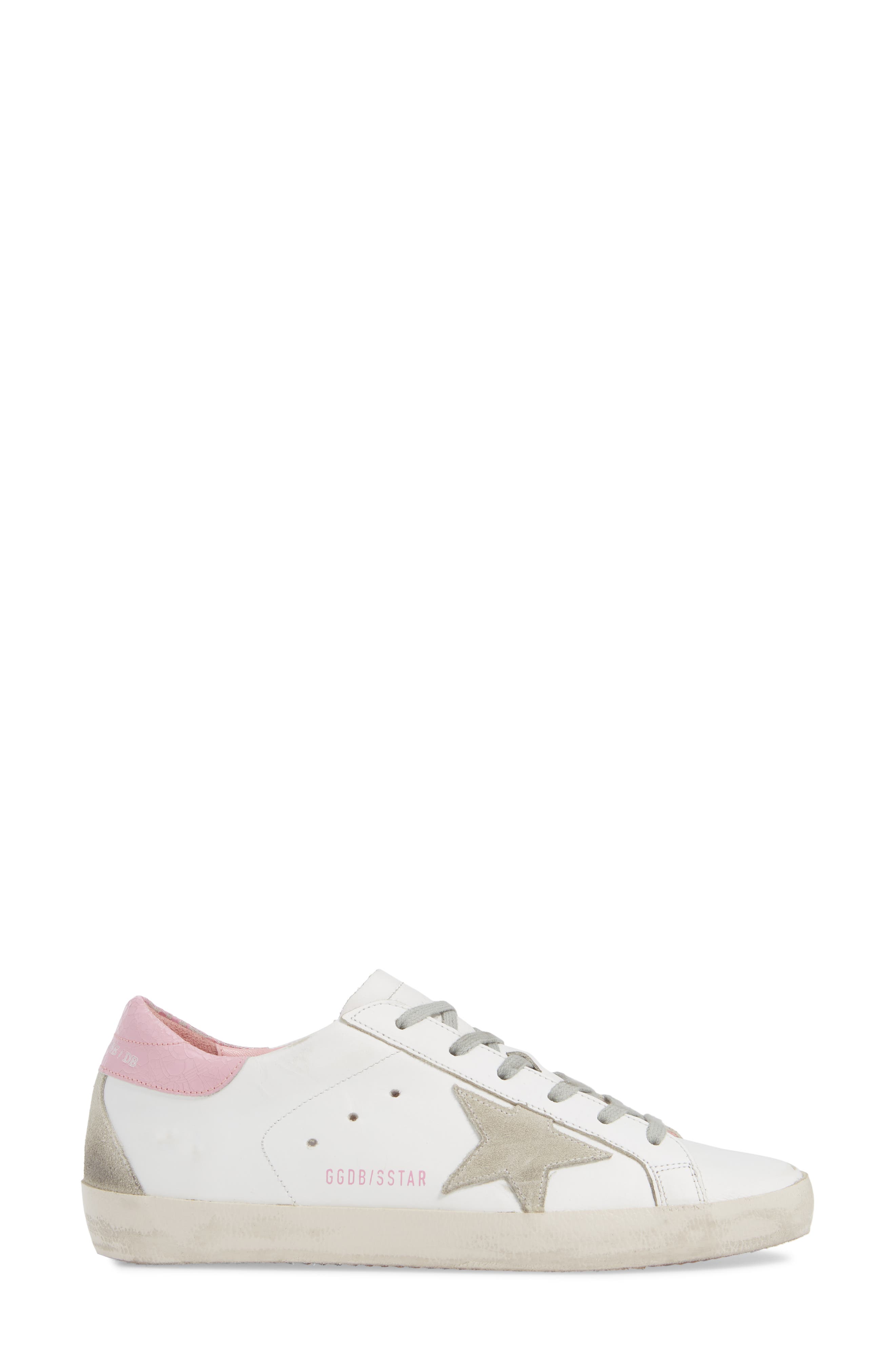 Superstar Low Top Sneaker, Alternate, color, WHITE/ PINK