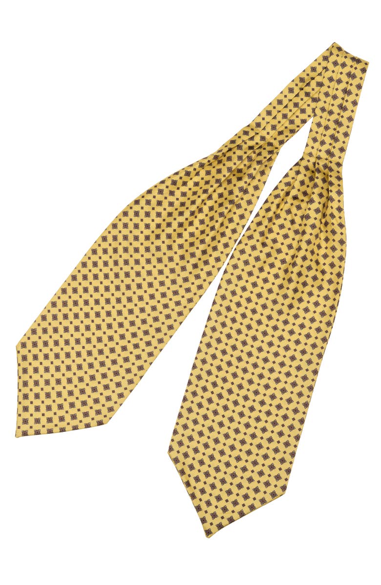 Elizabetta Corbara - Silk Ascot Cravat Tie for Men, Alternate, color, Yellow