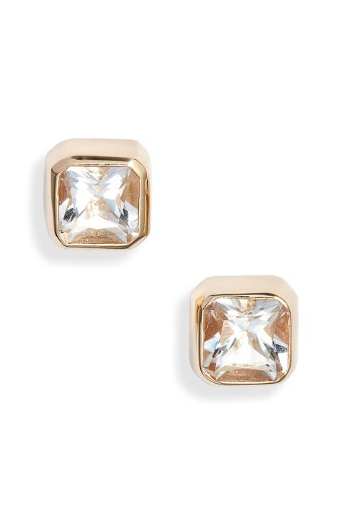 Cleo Jaeda Square Topaz Stud Earrings