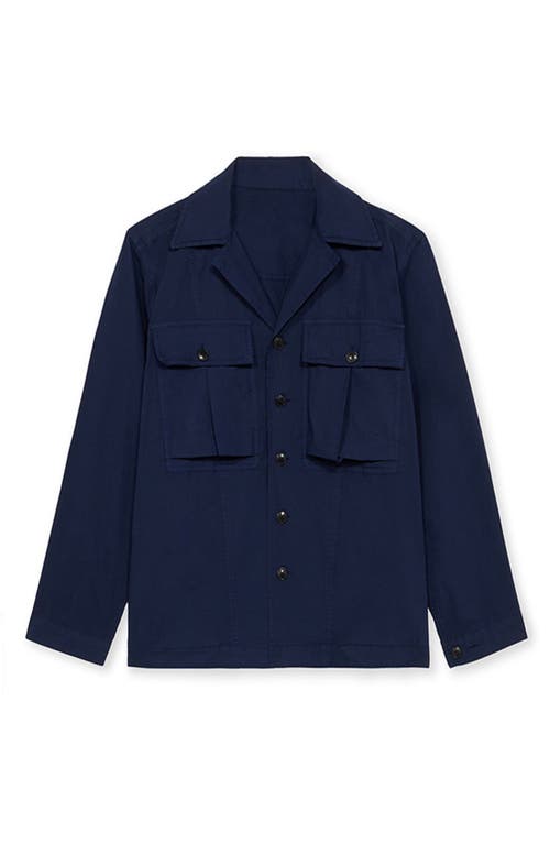 Fortela Solomont Twill Cotton Overshirt In Blue