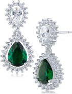 CZ by Kenneth Jay Lane Pear Cubic Zirconia Burst Drop Earrings