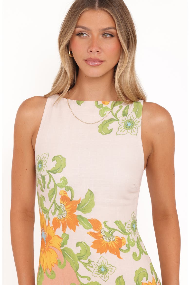 Noriko Placed Floral Minidress, Alternate, color, YELLOW SPRING FLORAL