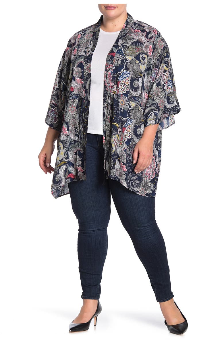 DR2 by Daniel Rainn Patterned Woven Ruana, Main, color, 