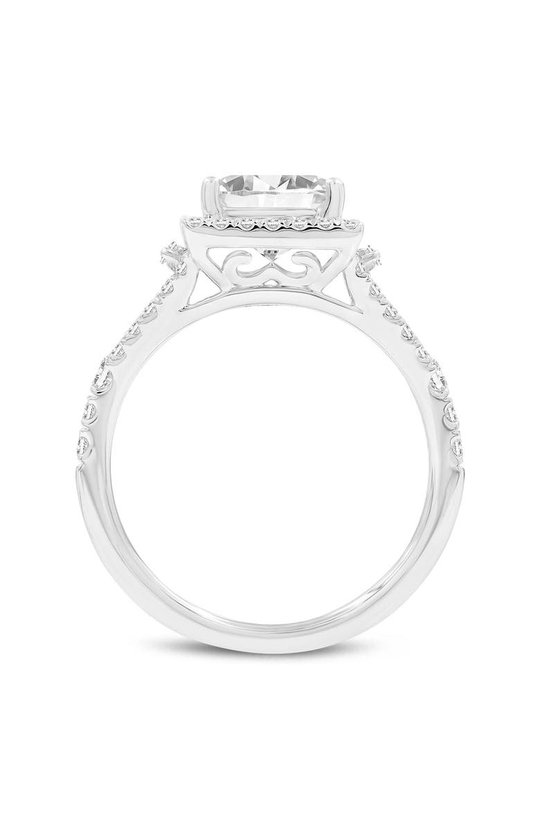 LuvMyJewelry Kamelia 14K White Gold Princess Cut Lab Grown Diamond Halo Engagement Ring - 2.15 Ct, Alternate, color, 14K White Gold