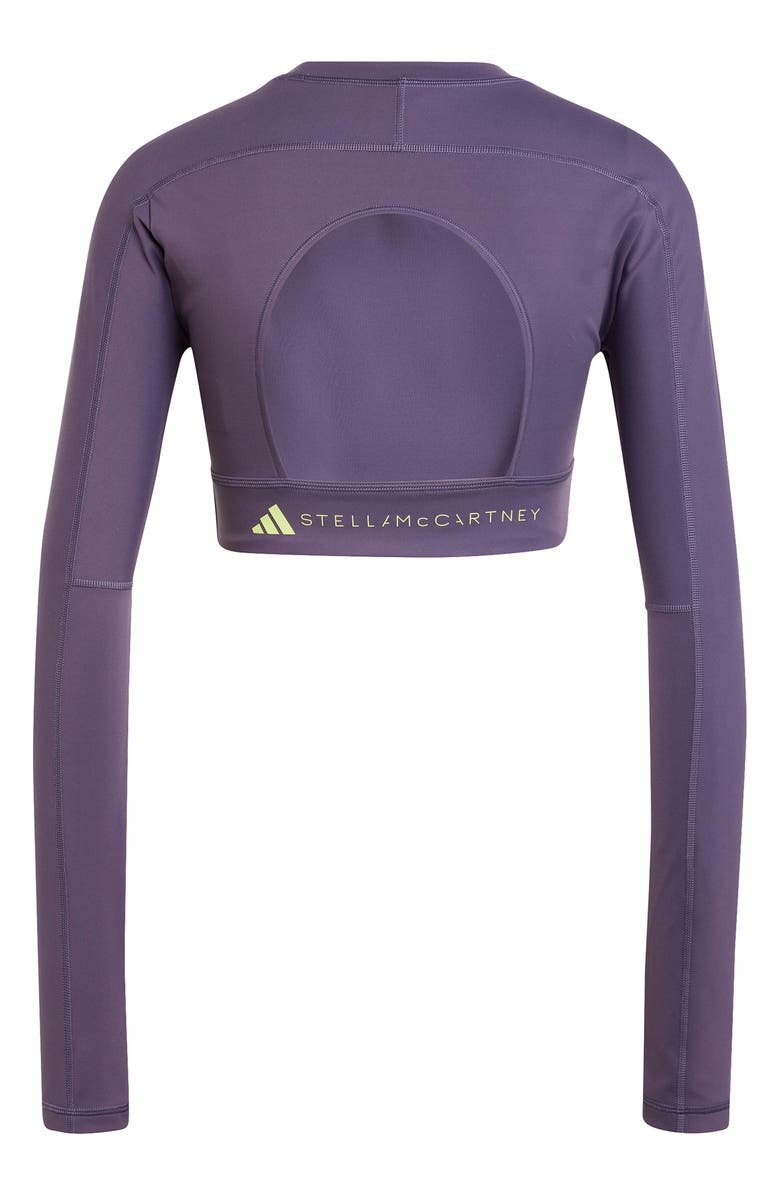 adidas by Stella McCartney TST Long Sleeve Yoga Crop Top, Alternate, color, Trace Purple