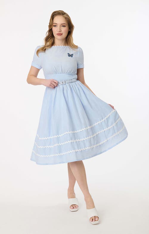 UNIQUE VINTAGE UNIQUE VINTAGE BOATNECK RICRAC SWING DRESS