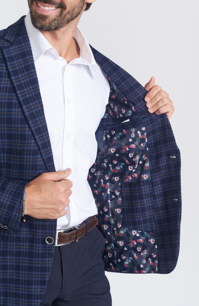 SAVILE ROW CO Plaid Sport Coat, Alternate, color, Navy