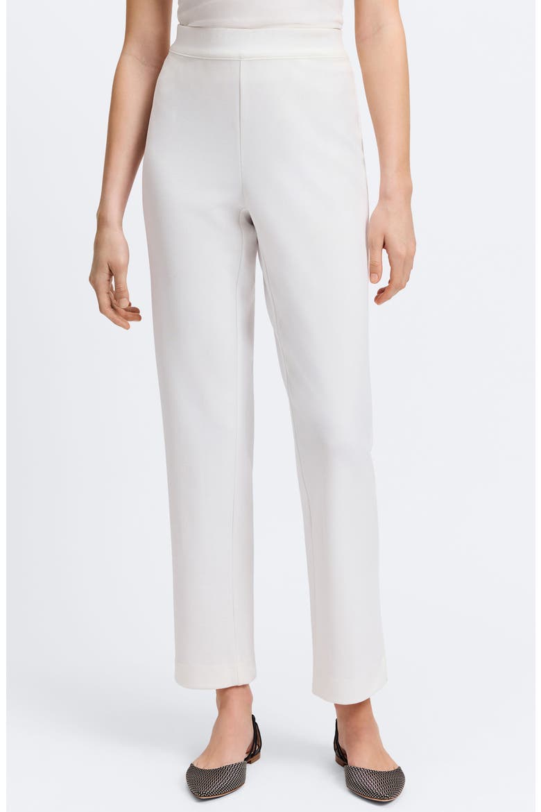 Louisa Crepe Knit Ankle Pants, Main, color, ECRU