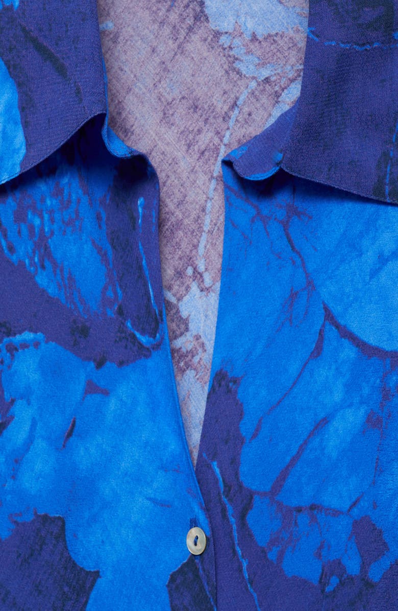 MANGO Floral Print Button-Up Shirt, Alternate, color, 