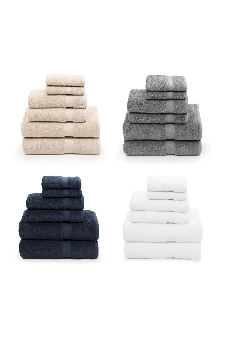 Sinemis Terry 6-Piece Towel Set - White, Alternate, color, WHITE