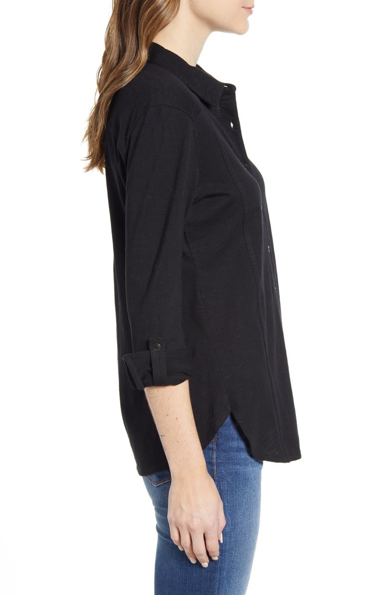 Caslon<sup>®</sup> Roll Sleeve Knit Shirt, Alternate, color, 