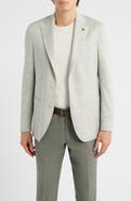 Jack Victor Hampton Cream & Green Houndstooth Knit Linen & Cotton Sport Coat