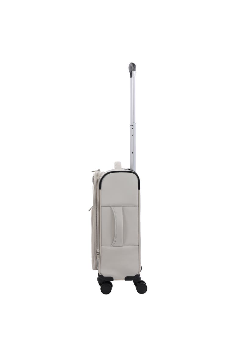 22" Softside Carry-On Luggage - Expandable Spinner with 8 Wheels & Front Zip Pockets, Alternate, color, LIGHT GREY