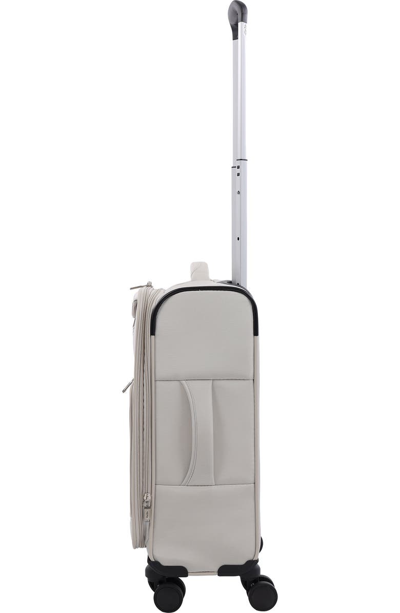 MARTHA STEWART 22" Softside Carry-On Luggage - Expandable Spinner with 8 Wheels & Front Zip Pockets, Alternate, color, Light Grey