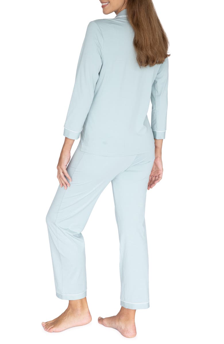 Angel Maternity Button Front Maternity Pajamas, Alternate, color, Sage