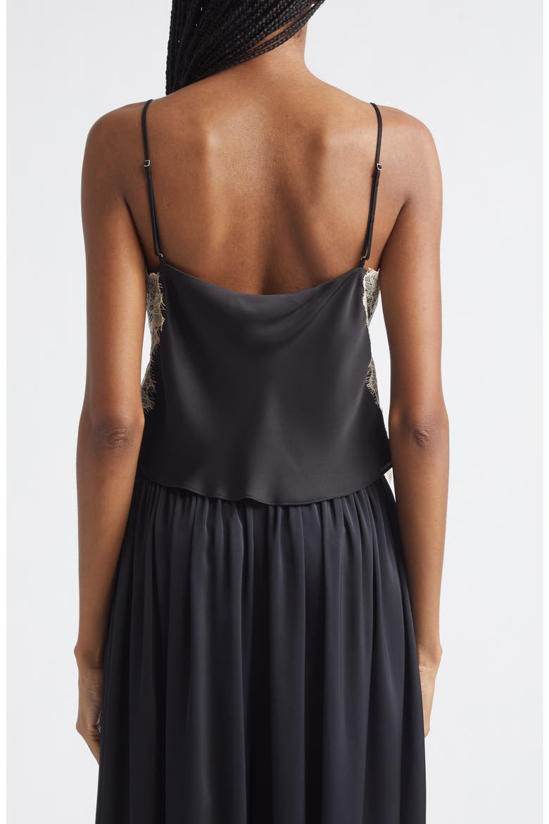 Esme Lace Satin Camisole, Alternate, color, BLACK/ GARDENIA