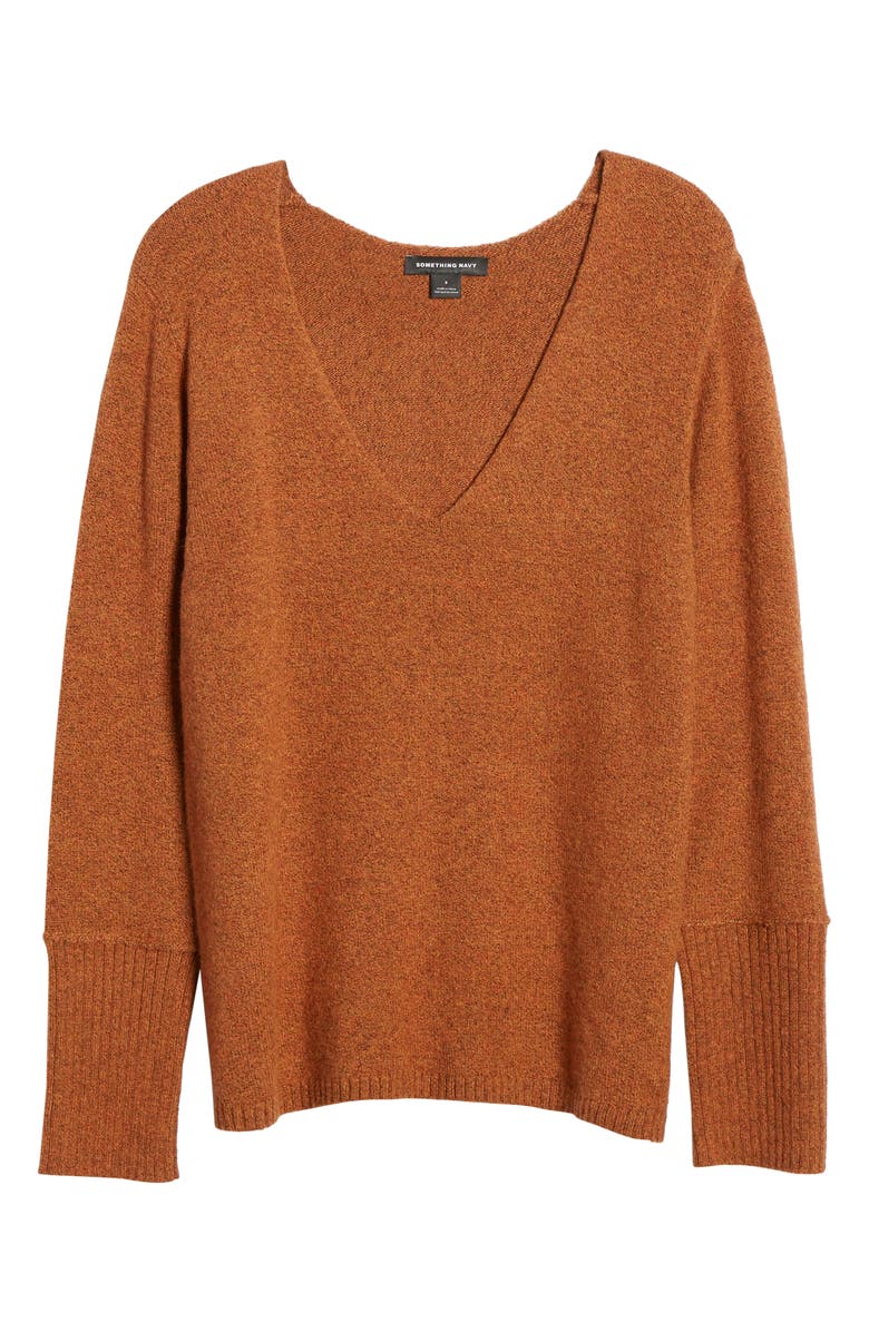 Something Navy V-Neck Sweater, Alternate, color, 