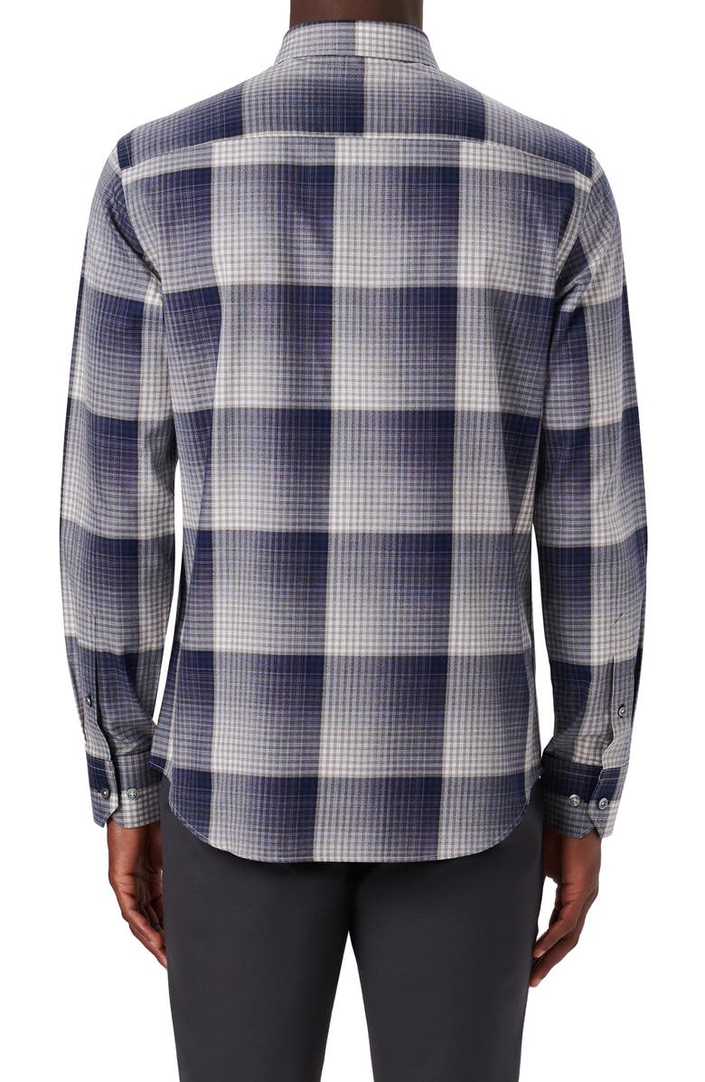 Bugatchi Julian Classic Fit Check Print Cotton Button-Up Shirt, Alternate, color,